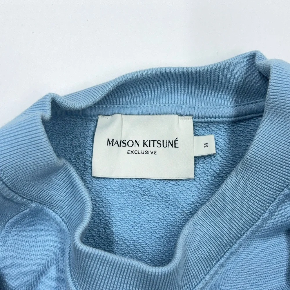 Maison Kitsuné x Olympia Le-Tan Oly Coffee Fox Classic Sweatshirt Blue Size M - Picture 4 of 13